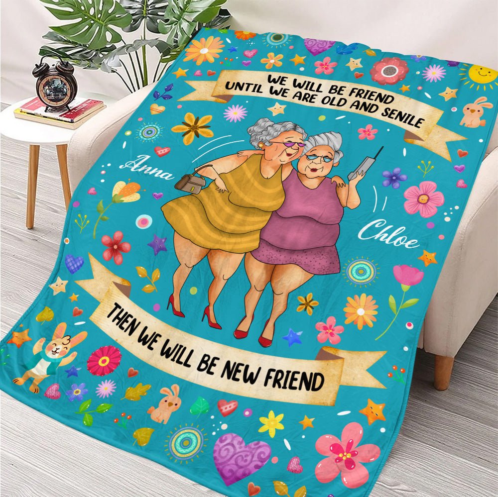 Bestie Until We Are Old Blanket - Personalized Blanket - Giftago