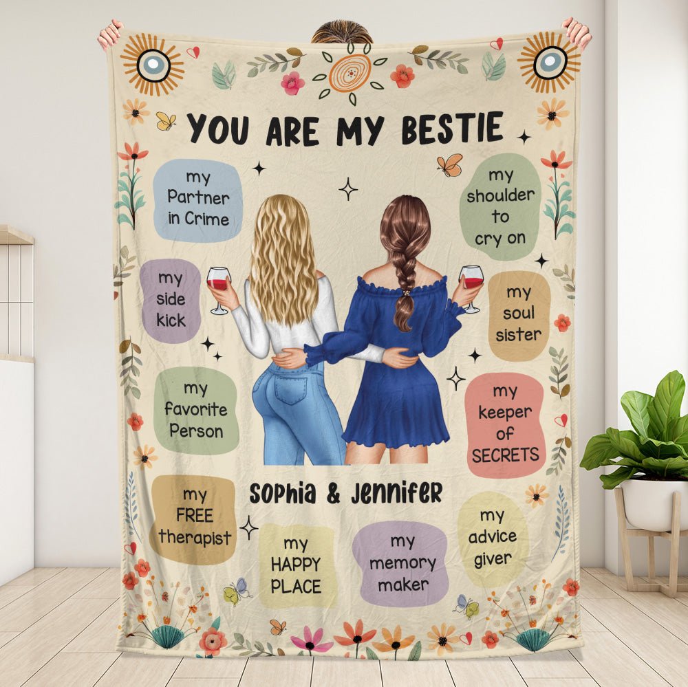 Bestie You Are My Free Therapist - Personalized Blanket - Giftago