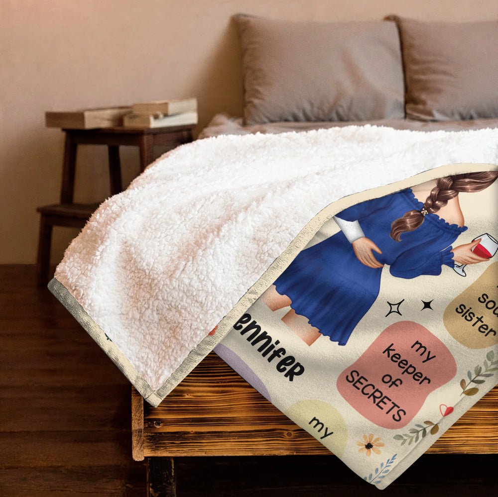 Bestie You Are My Free Therapist - Personalized Blanket - Giftago