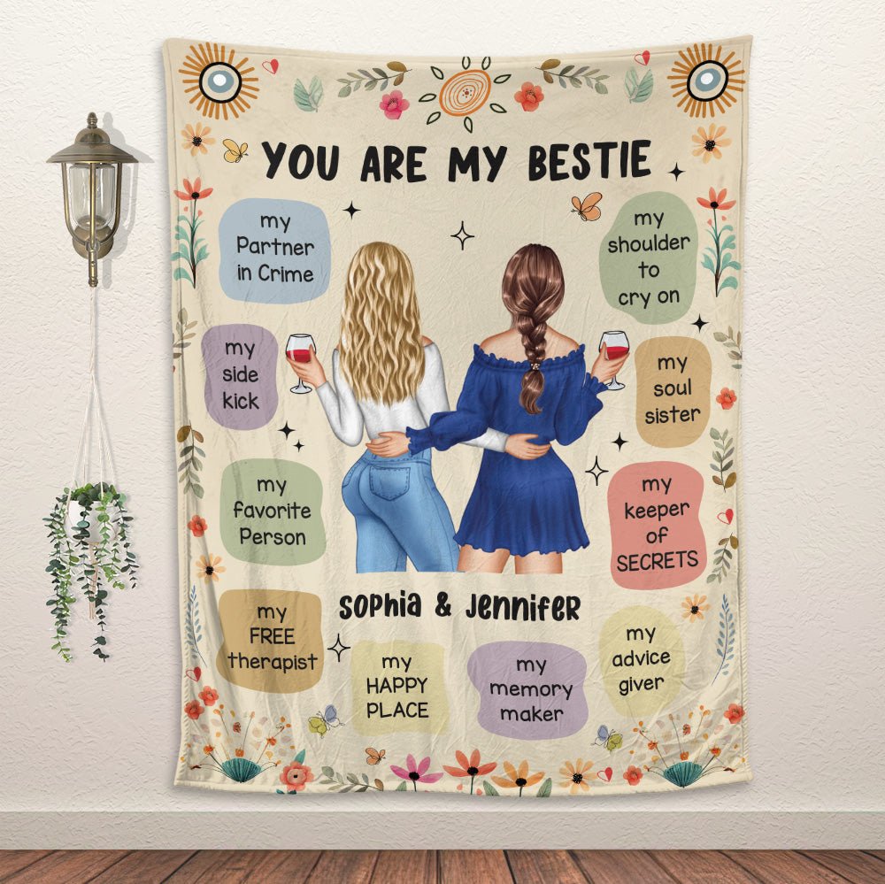 Bestie You Are My Free Therapist - Personalized Blanket - Giftago