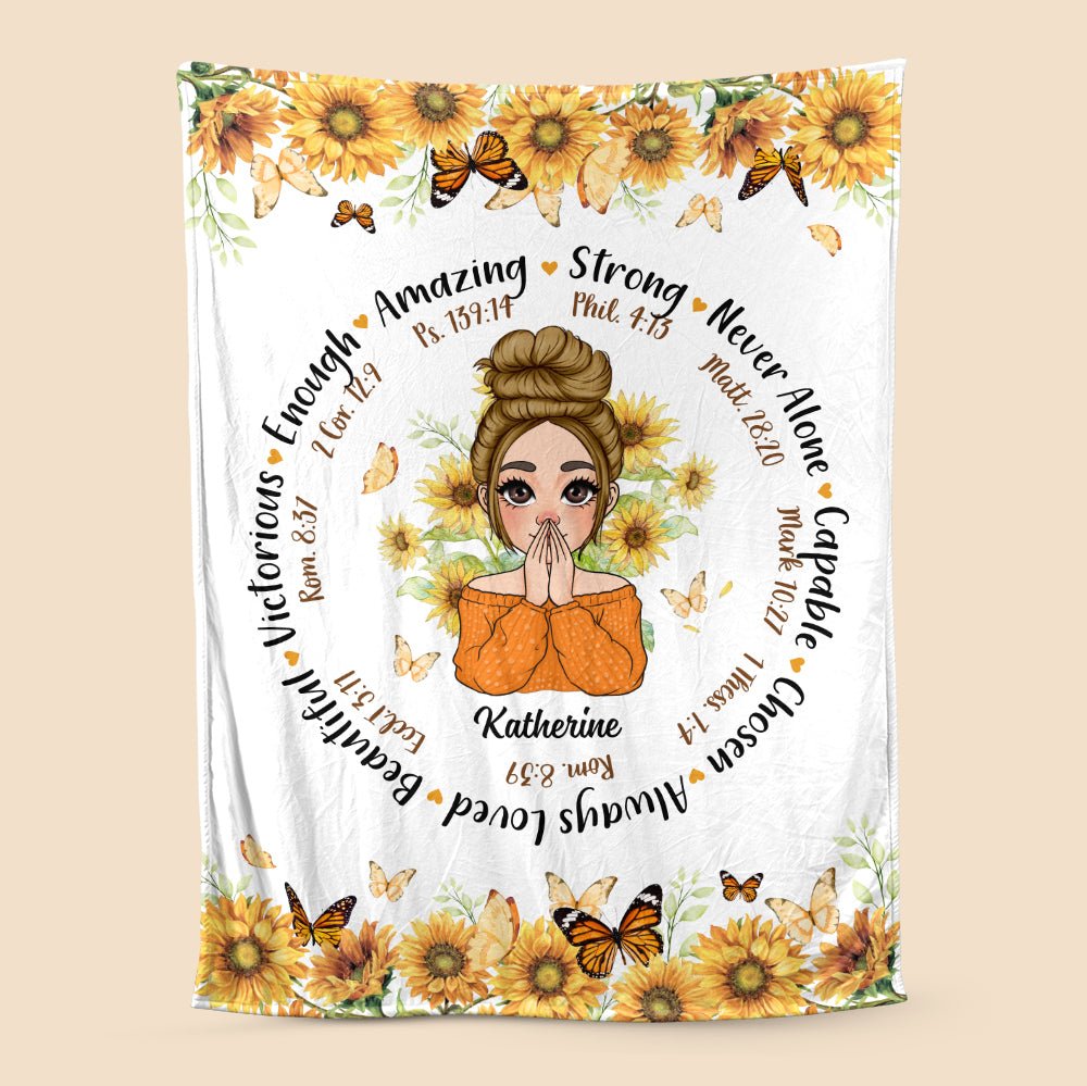Bible With Sunflowers - Personalized Blanket - Meaningful Gift For Birthday - Giftago
