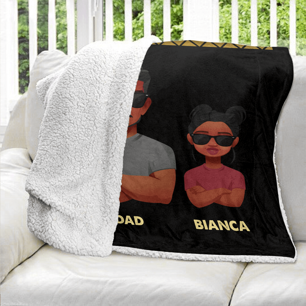 Black Father Personalized Blanket - Personalized Blanket - Giftago