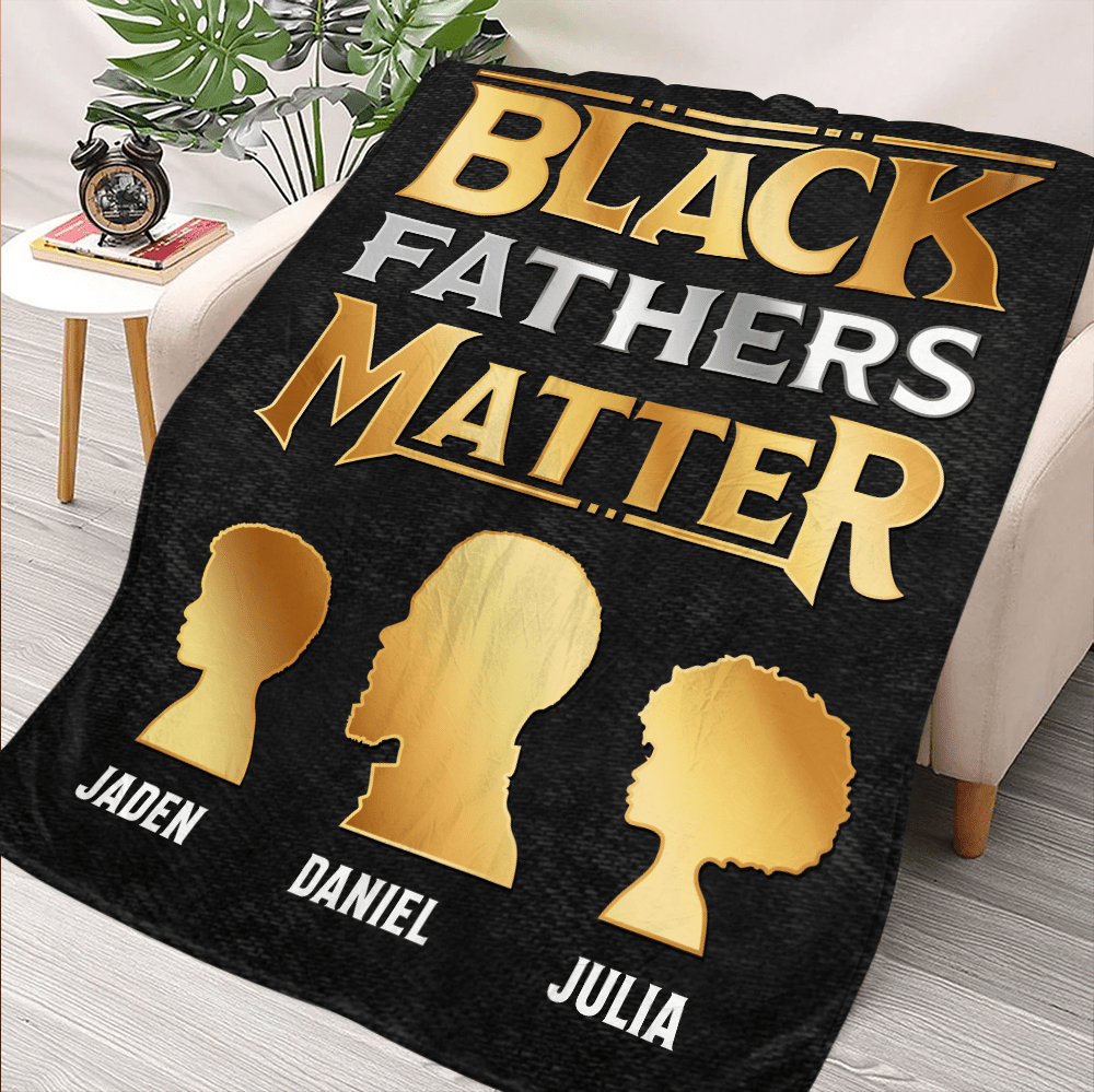 Black Fathers Matter - Personalized Blanket - Giftago