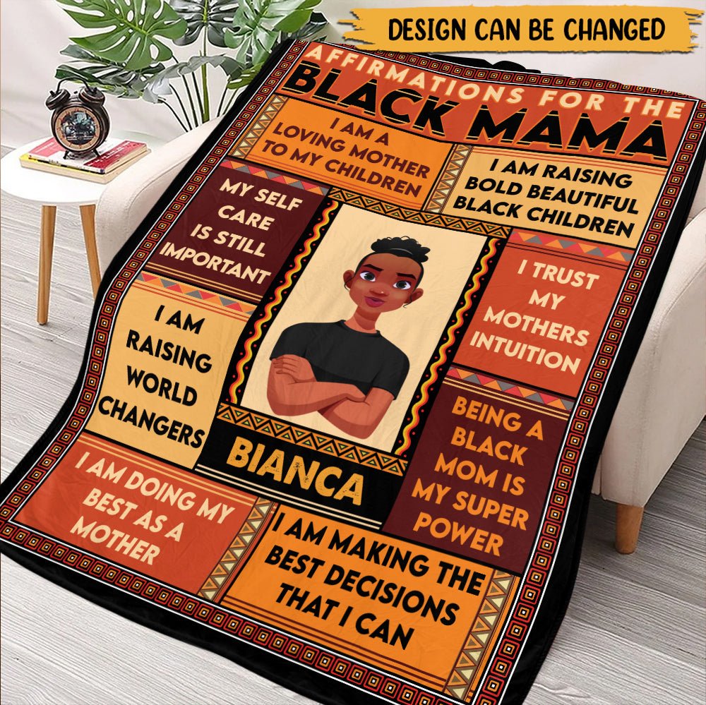 Black Mama - Personalized Blanket - Best Gift For Mother - Giftago