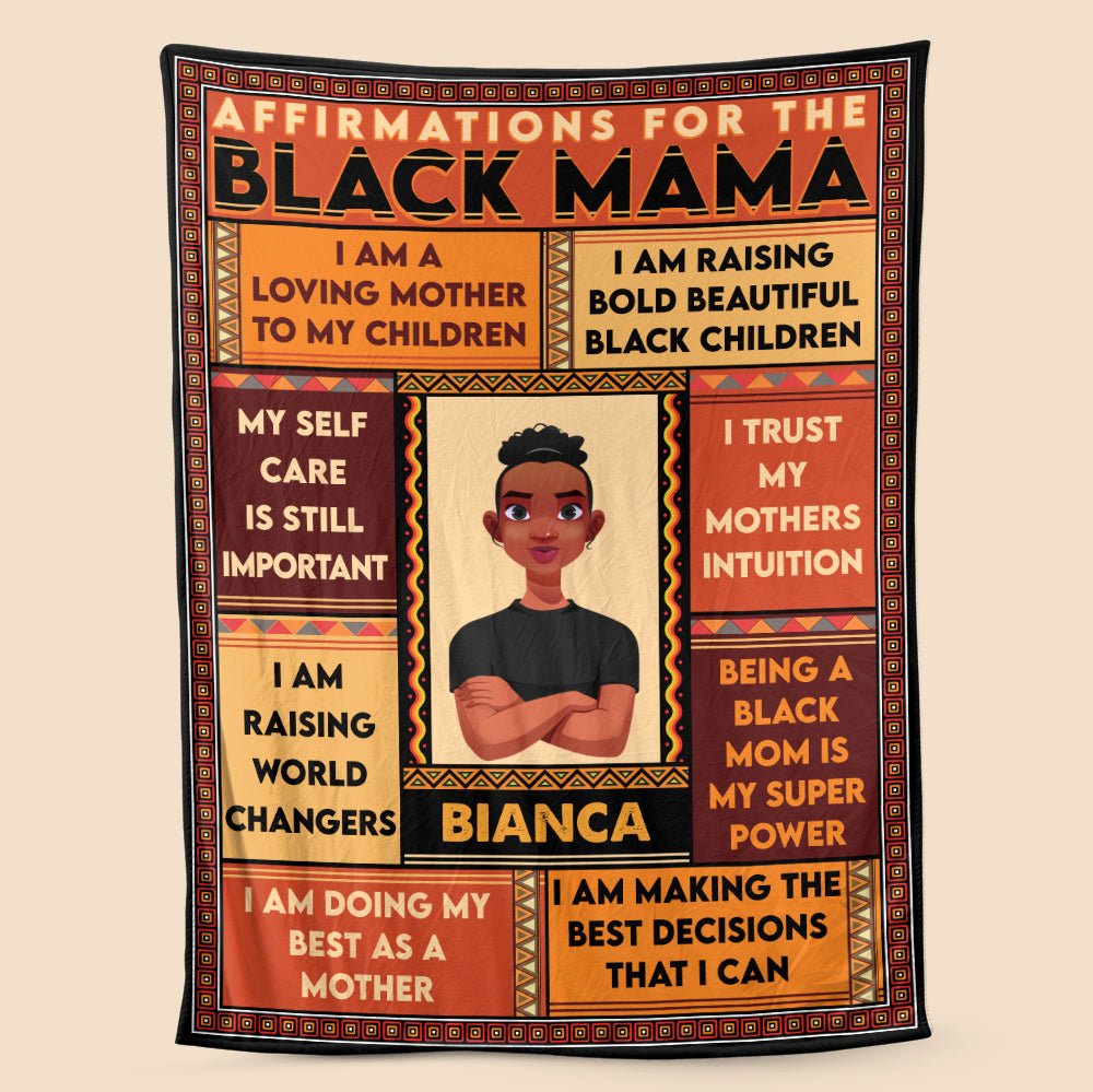 Black Mama - Personalized Blanket - Best Gift For Mother - Giftago