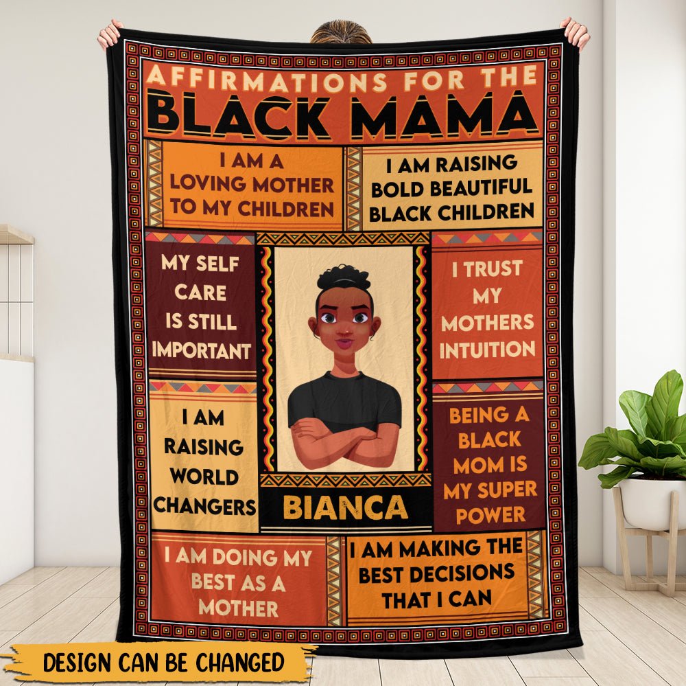 Black Mama - Personalized Blanket - Best Gift For Mother - Giftago