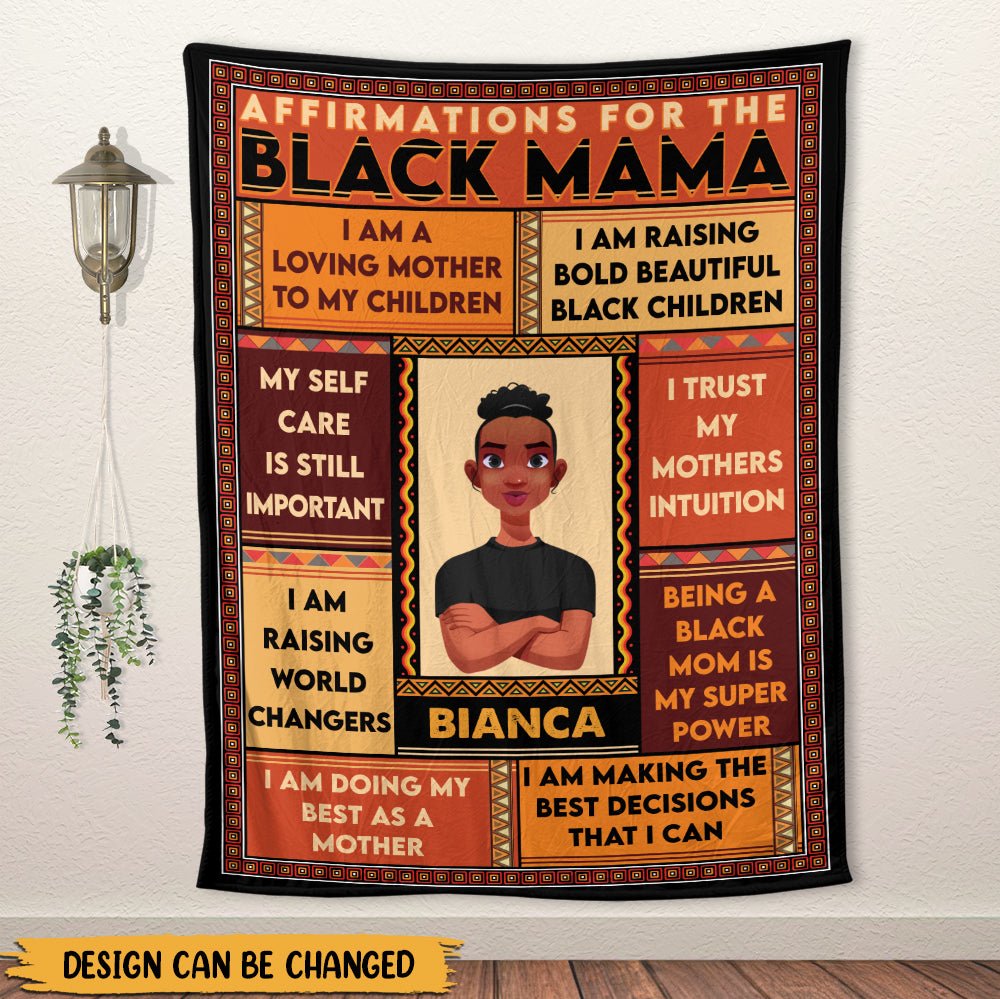Black Mama - Personalized Blanket - Best Gift For Mother - Giftago