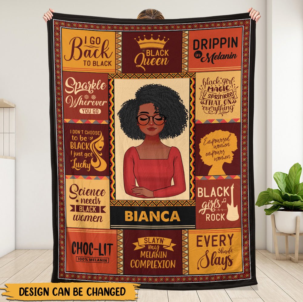 Black Queen - Personalized Blanket - Giftago