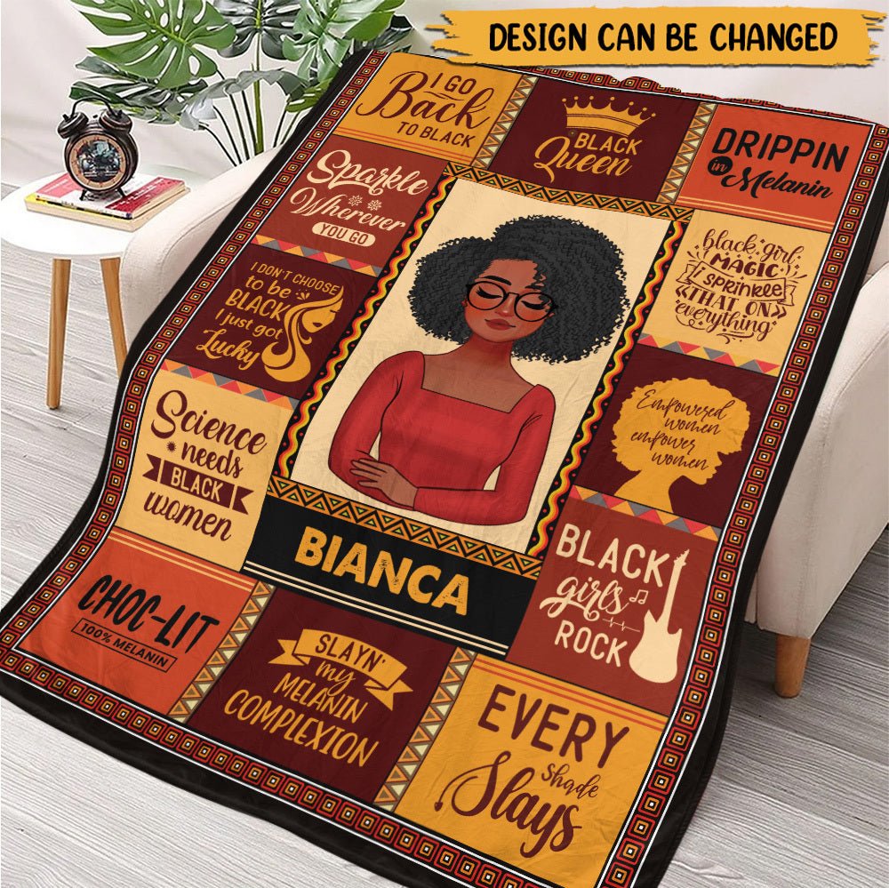 Black Queen - Personalized Blanket - Giftago