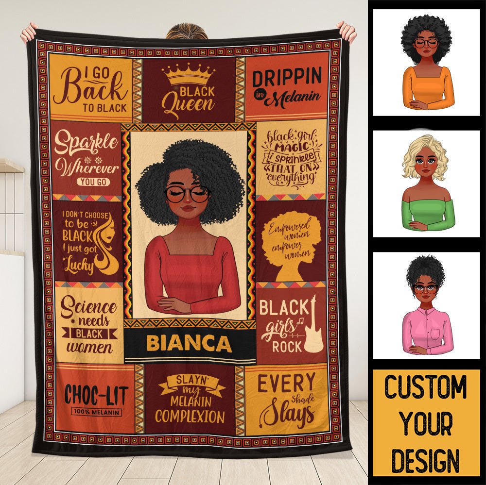 Black Queen - Personalized Blanket - Giftago