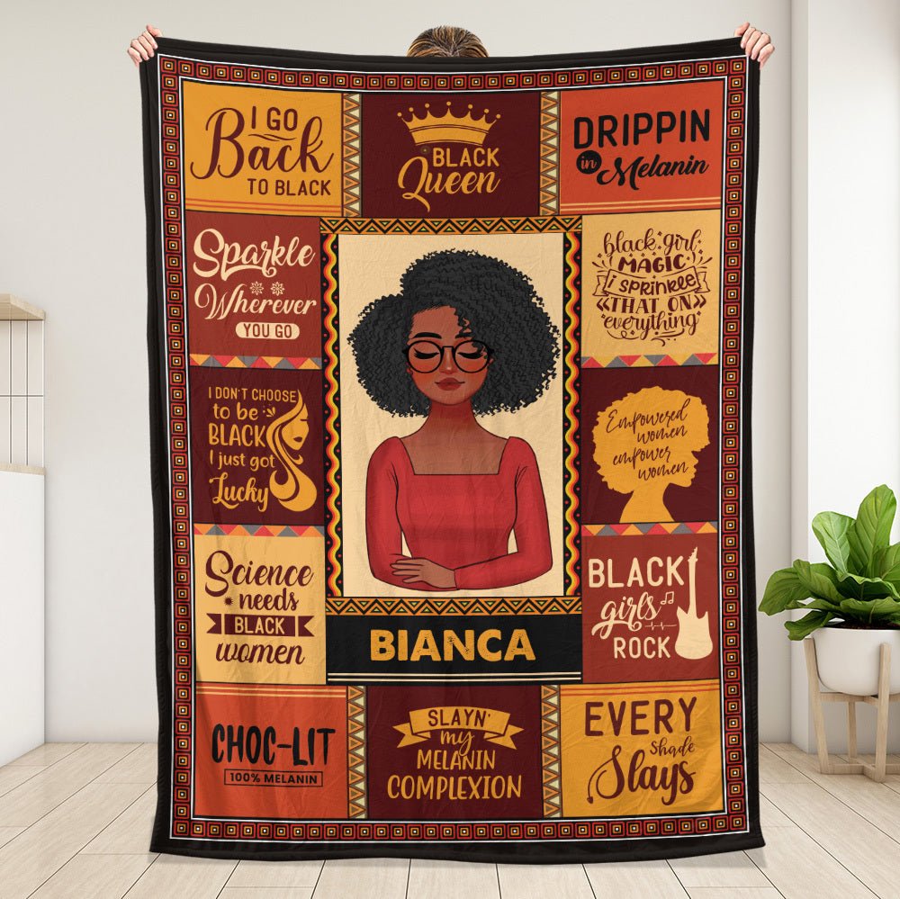 Black Queen - Personalized Blanket - Giftago