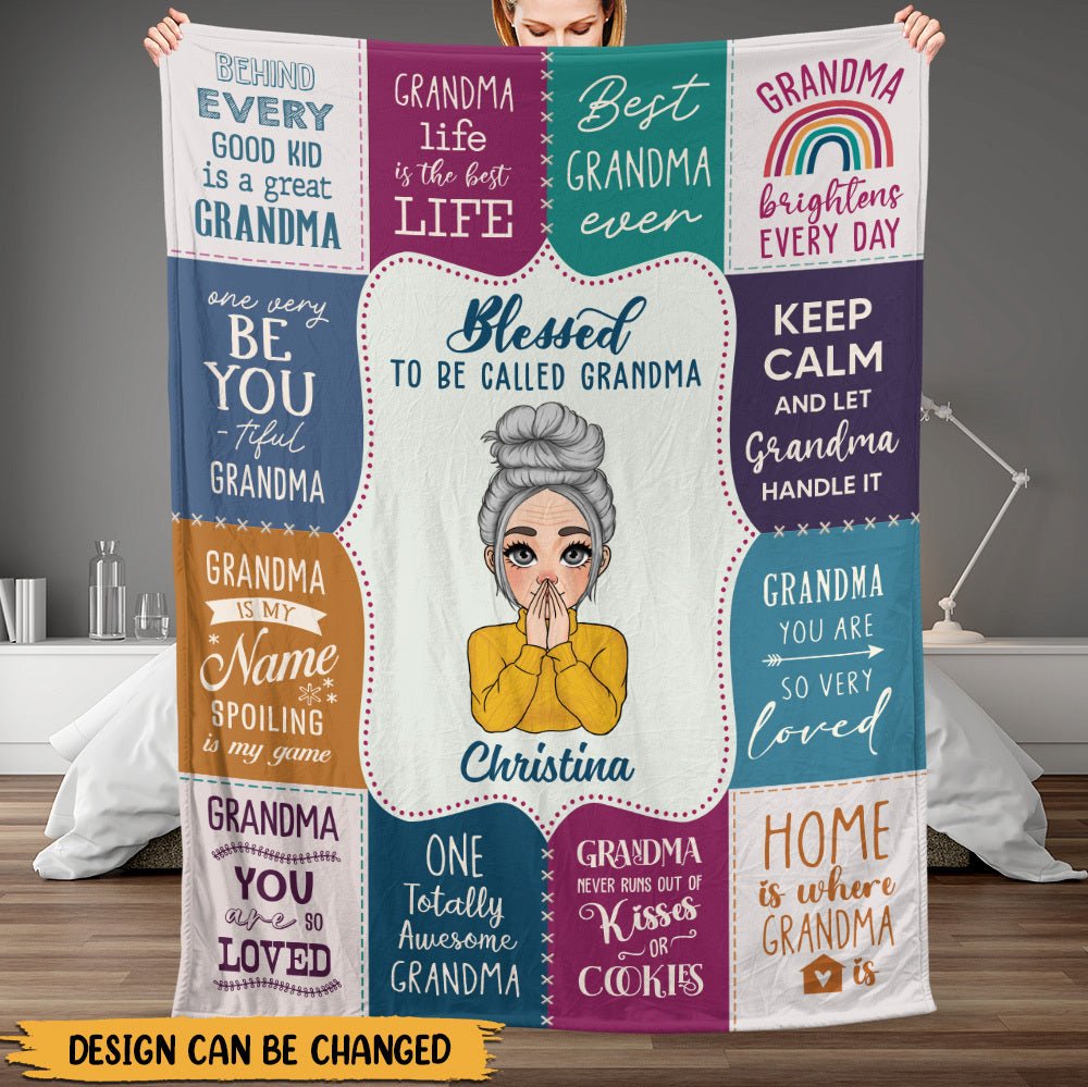 Blessed To Be Call Mom/Grandma - Personalized Blanket - Best Gift For Mother, For Grandma - Giftago