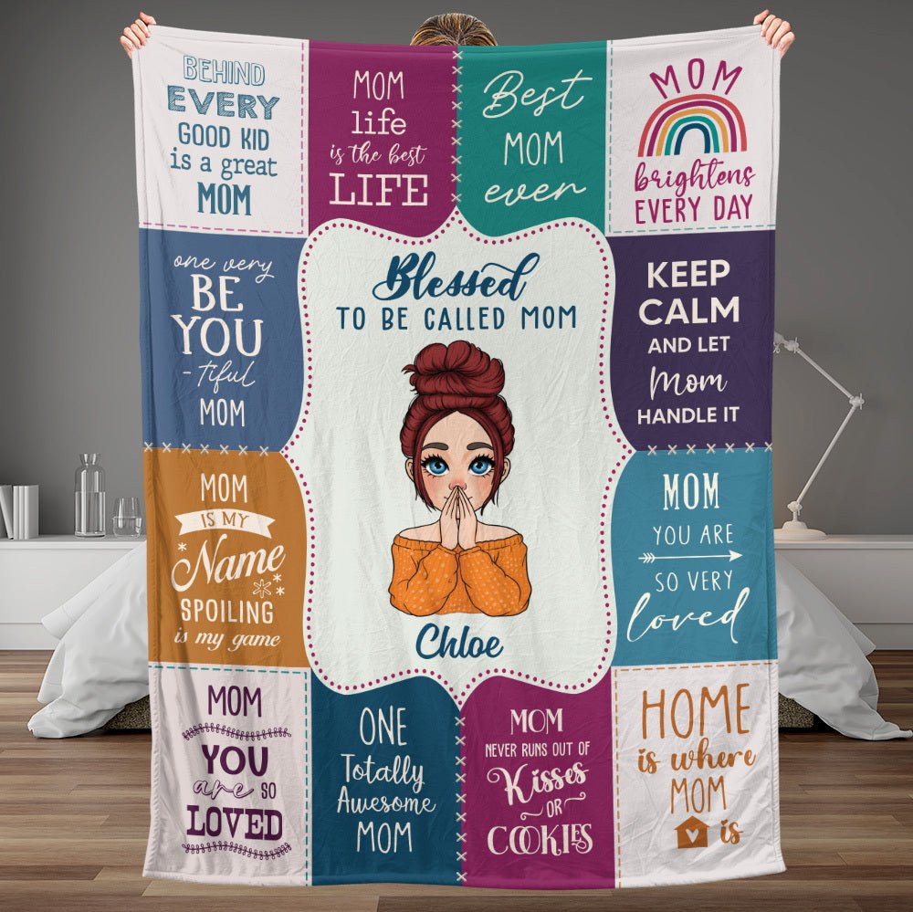 Blessed To Be Call Mom/Grandma - Personalized Blanket - Best Gift For Mother, For Grandma - Giftago