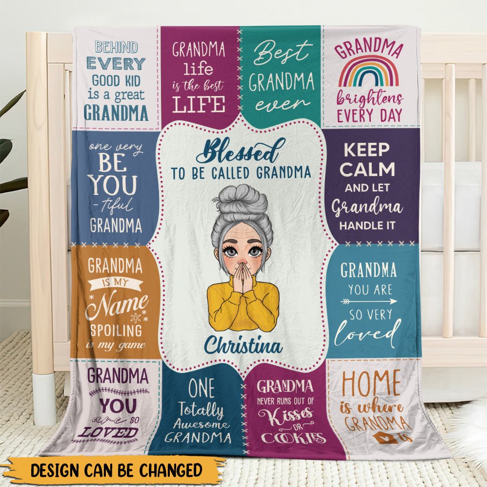 Blessed To Be Call Mom/Grandma - Personalized Blanket - Best Gift For Mother, For Grandma - Giftago