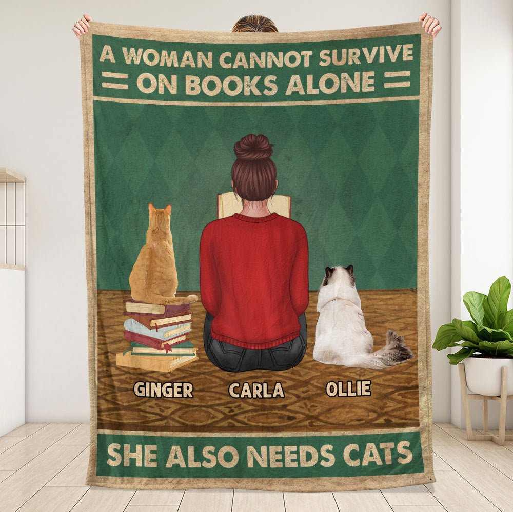 Books And Cats Blanket - Personalized Blanket