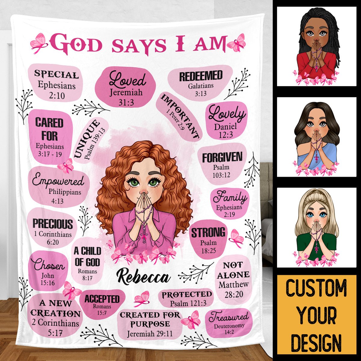 Breast Cancer Support Gift - Personalized Blanket - Giftago