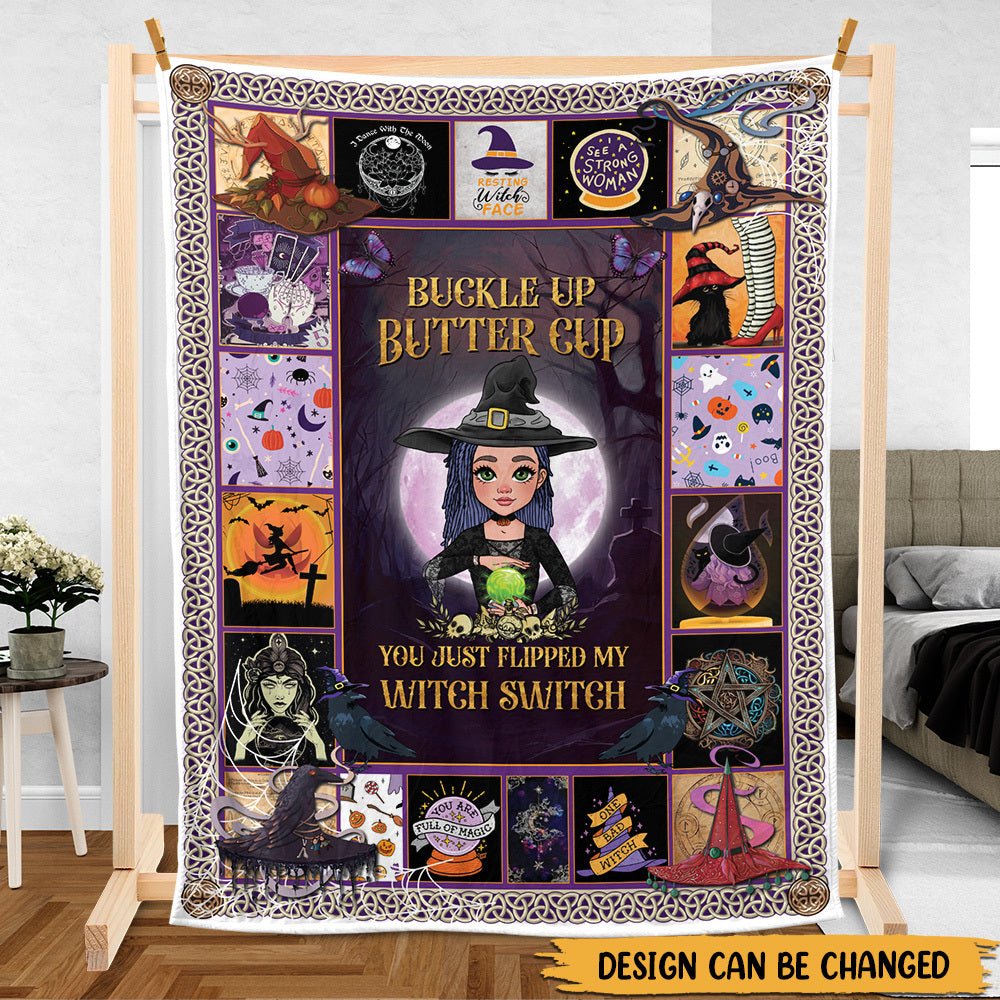 Buckle Up Butter Cup - Personalized Blanket - Best Gift For Halloween, For Witch Lovers - Giftago