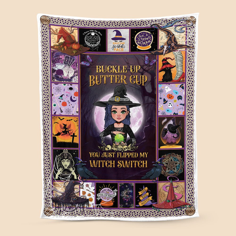 Buckle Up Butter Cup - Personalized Blanket - Best Gift For Halloween, For Witch Lovers - Giftago