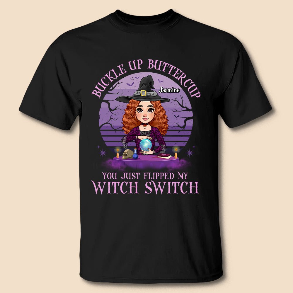 Buckle Up Buttercup Witch - Personalized T-Shirt/ Hoodie - Best Gift For Witch Lovers, For Halloween - Giftago