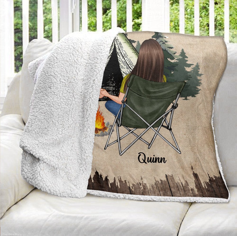Camping Couple Blanket - Personalized Blanket - Giftago