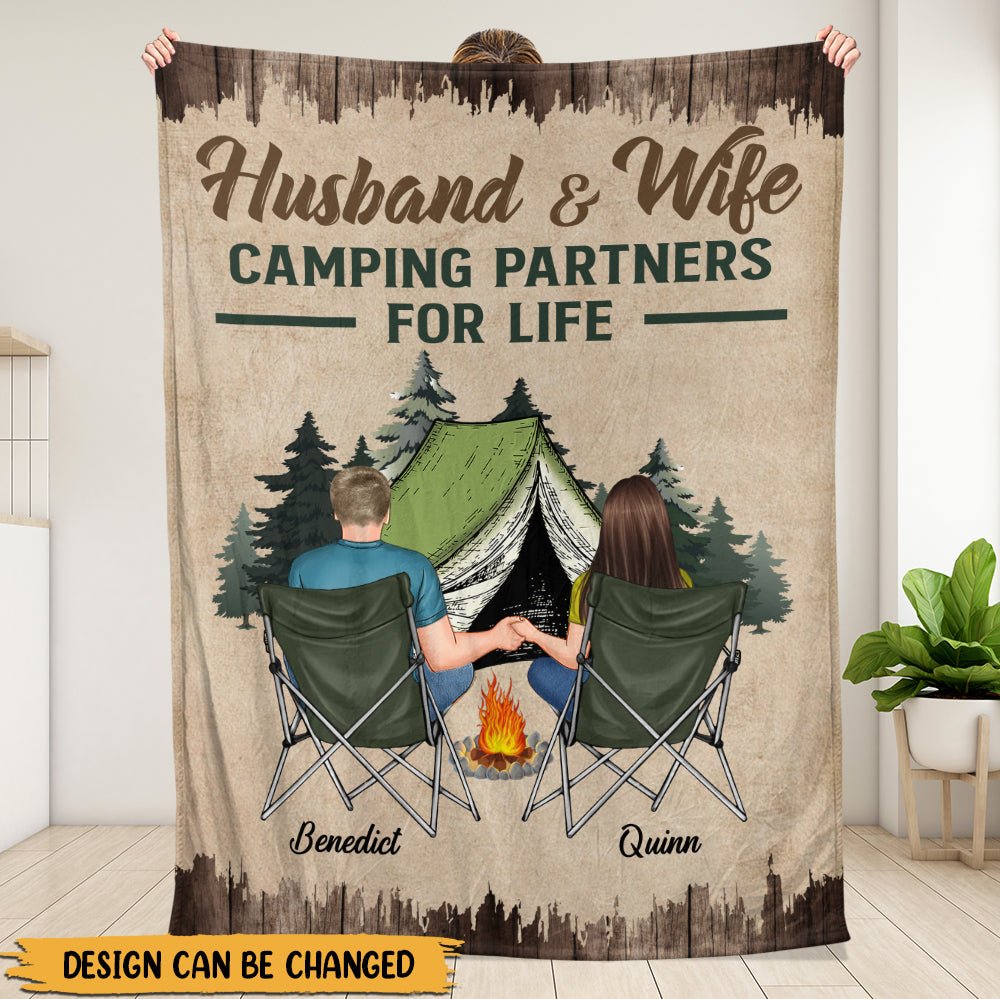 Camping Couple Blanket - Personalized Blanket - Giftago