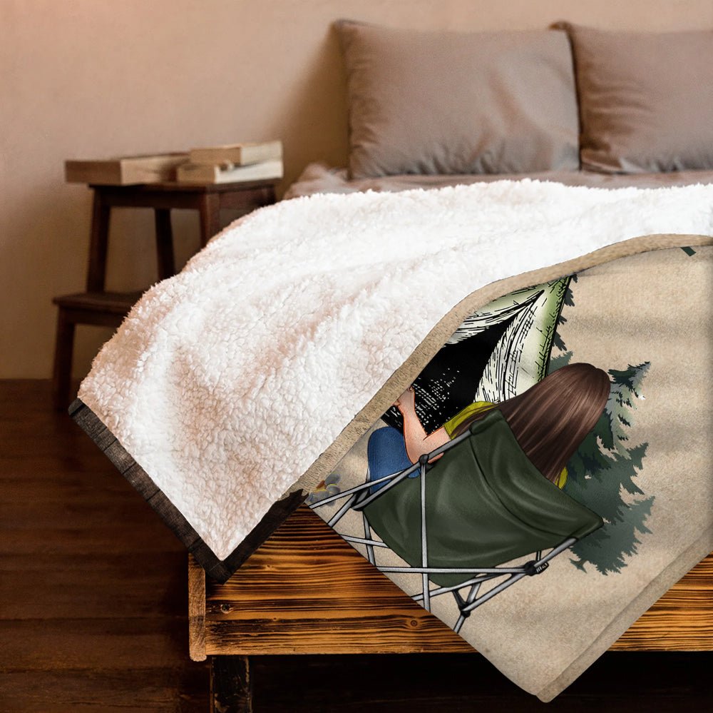 Camping Couple Blanket - Personalized Blanket - Giftago