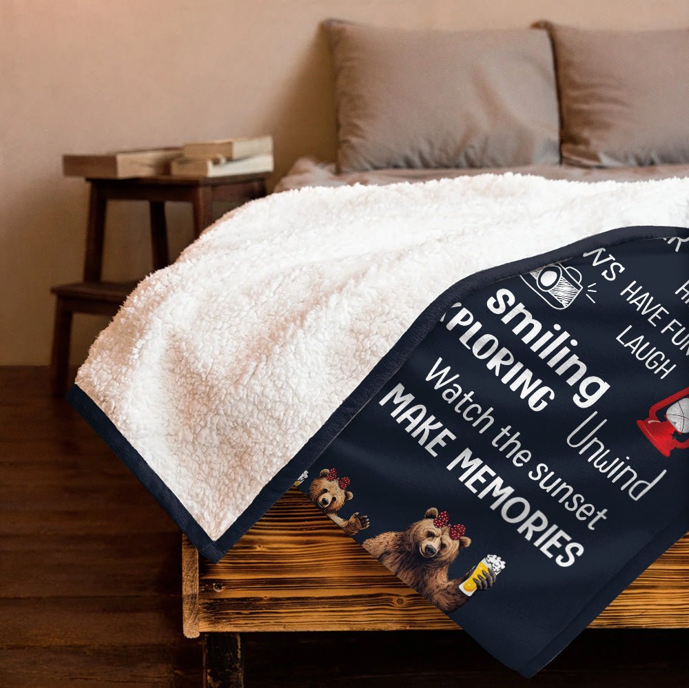 Camping Rules Blanket - Personalized Blanket
