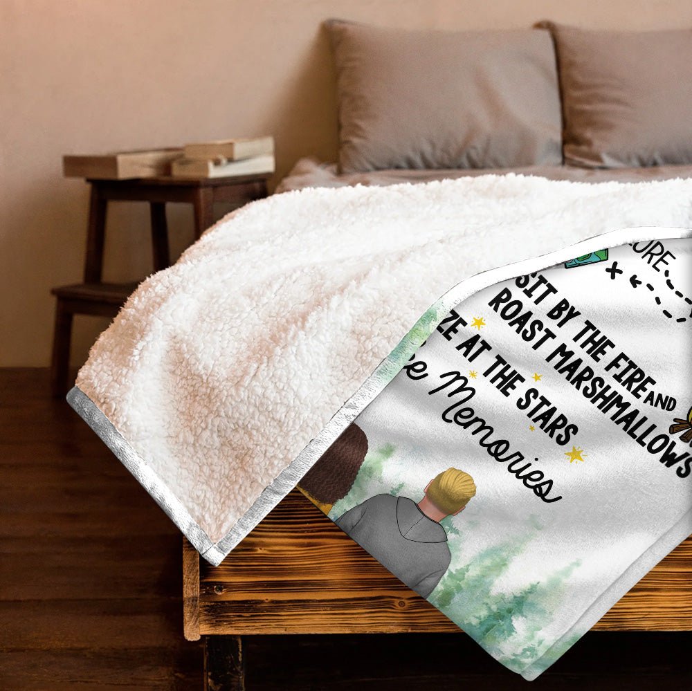 Camping Rules Wake Up Smiling - Personalized Blanket - Giftago