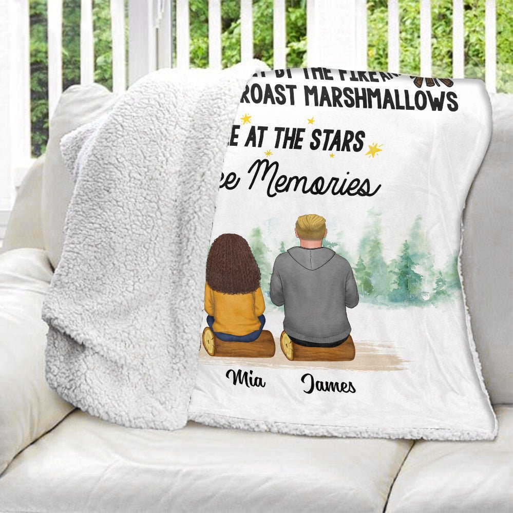 Camping Rules Wake Up Smiling - Personalized Blanket - Giftago