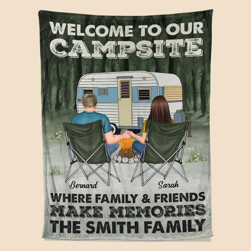Campsite Blanket - Personalized Blanket - Giftago