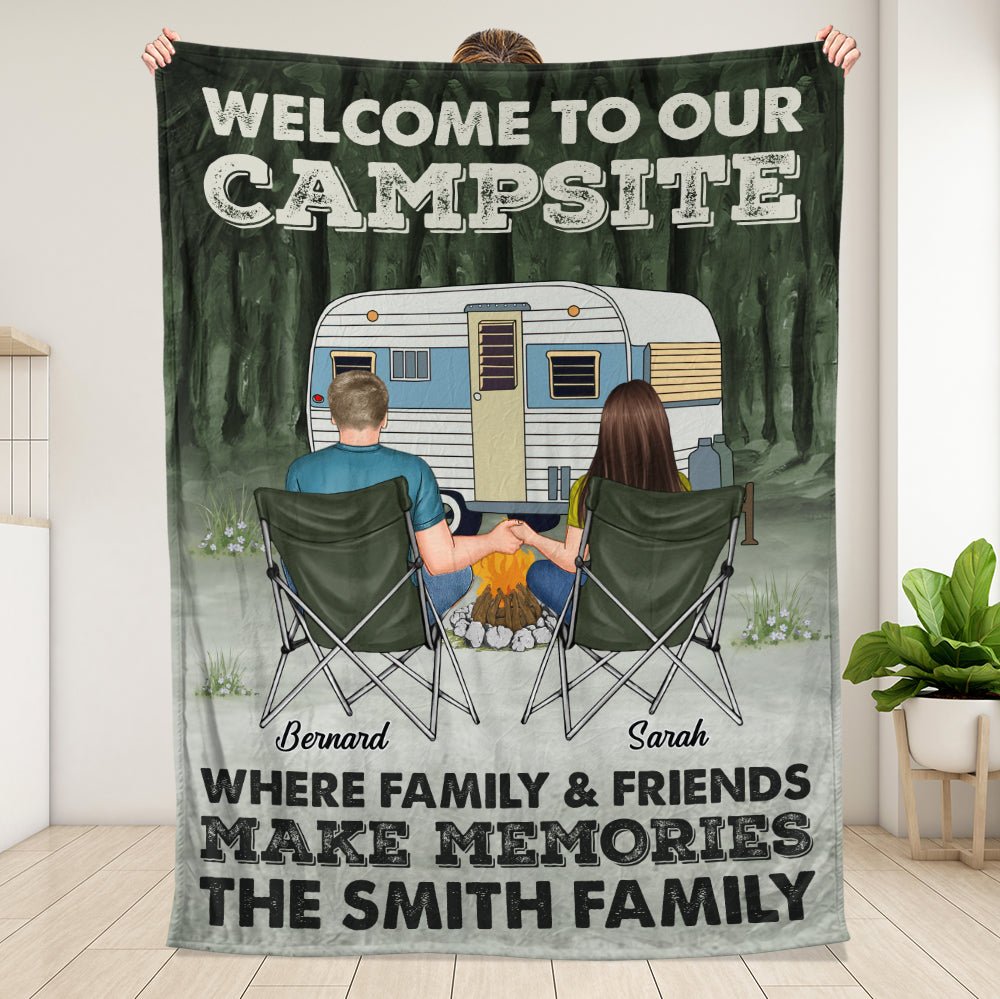 Campsite Blanket - Personalized Blanket - Giftago