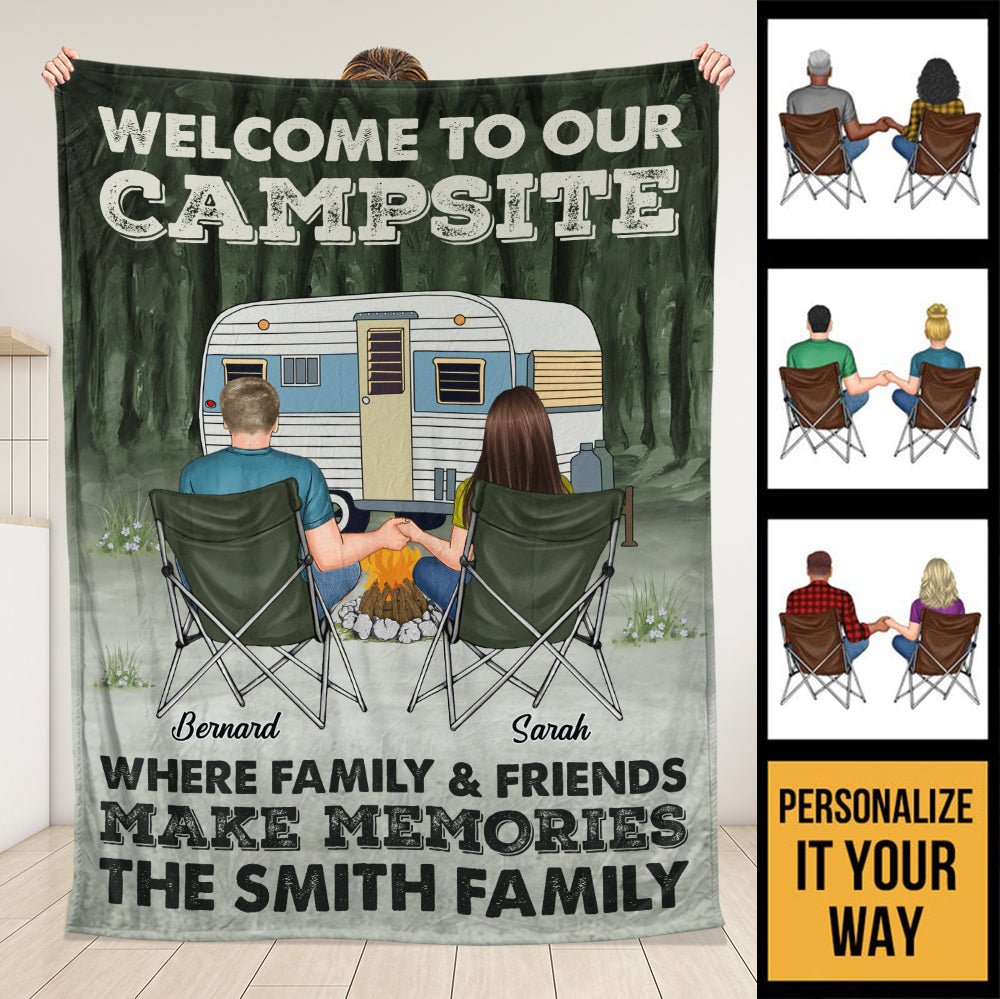 Campsite Blanket - Personalized Blanket - Giftago