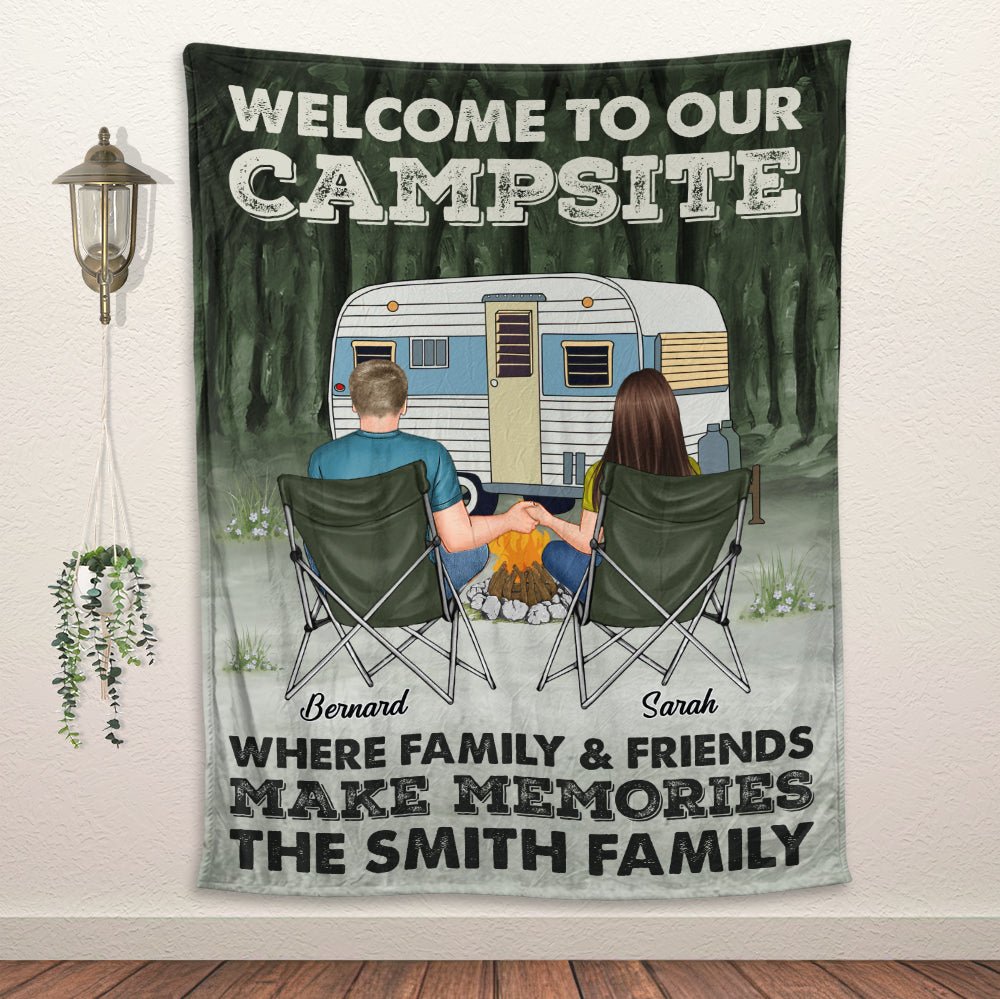 Campsite Blanket - Personalized Blanket - Giftago