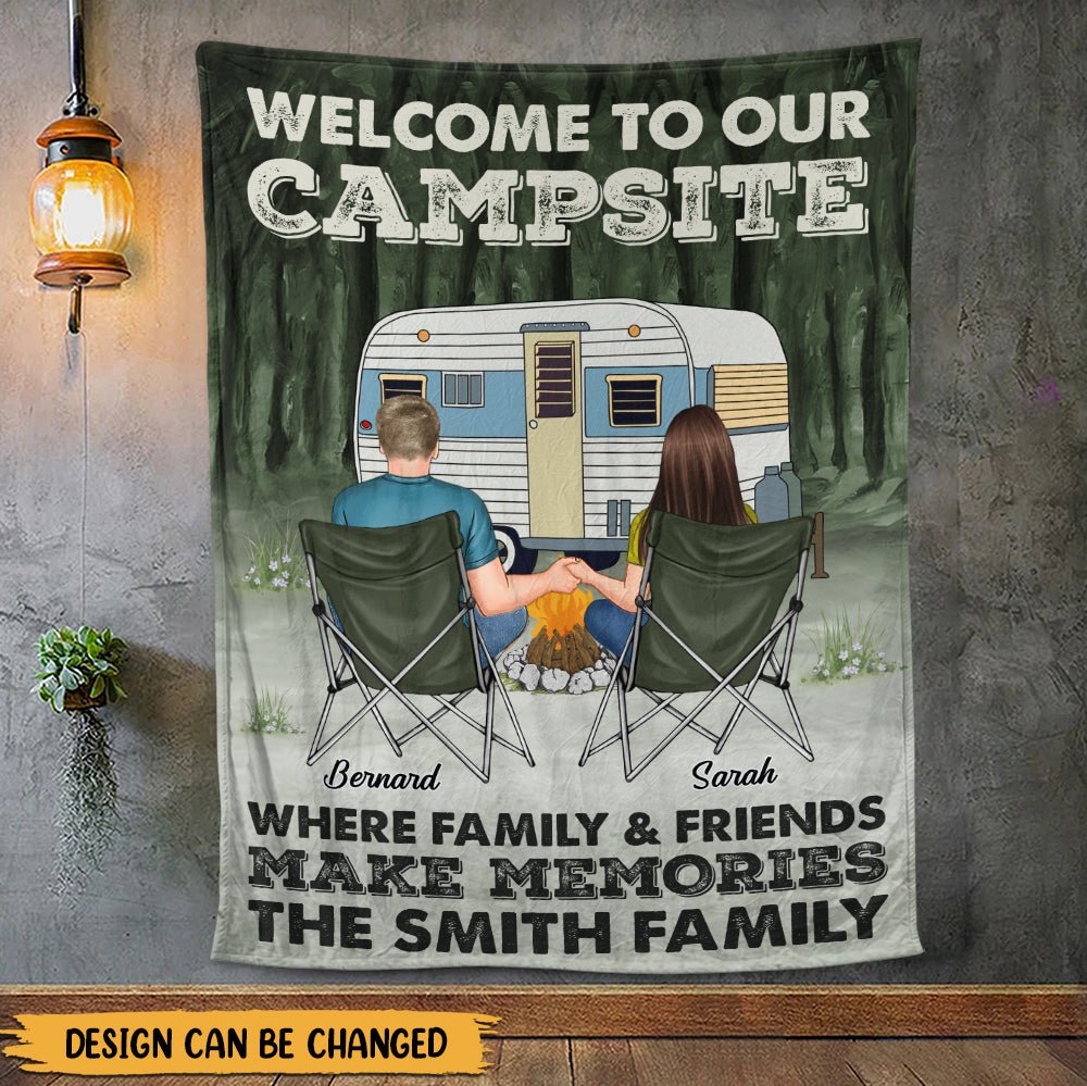 Campsite Blanket - Personalized Blanket - Giftago