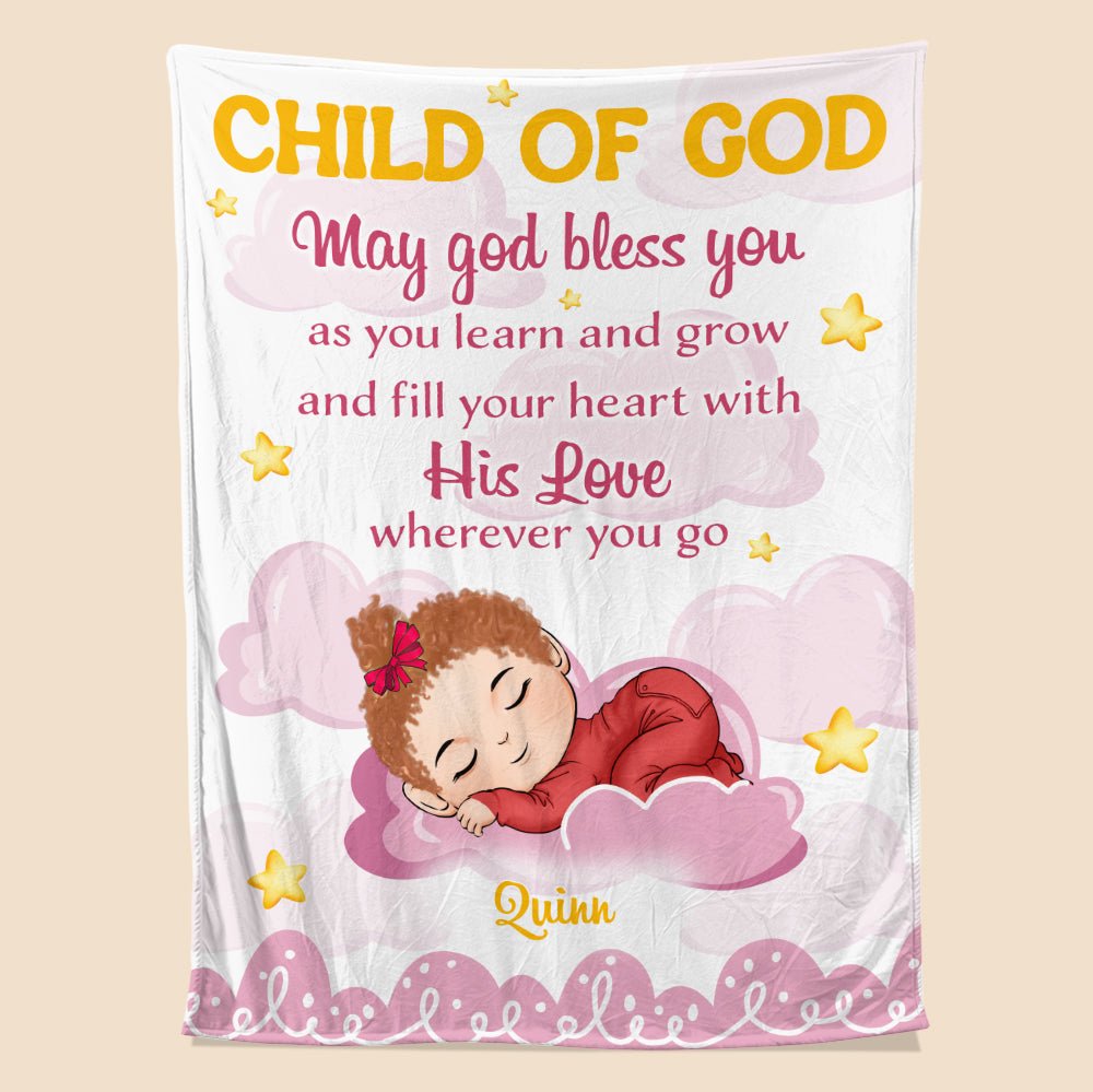 Child Of God Baby May God Bless You - Personalized Blanket - Giftago