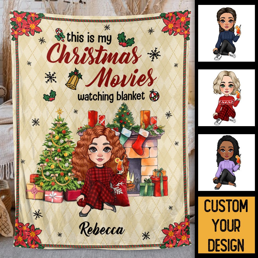 Christmas Movies Watching Blanket - Personalized Blanket - Best Gift For Christmas - Giftago