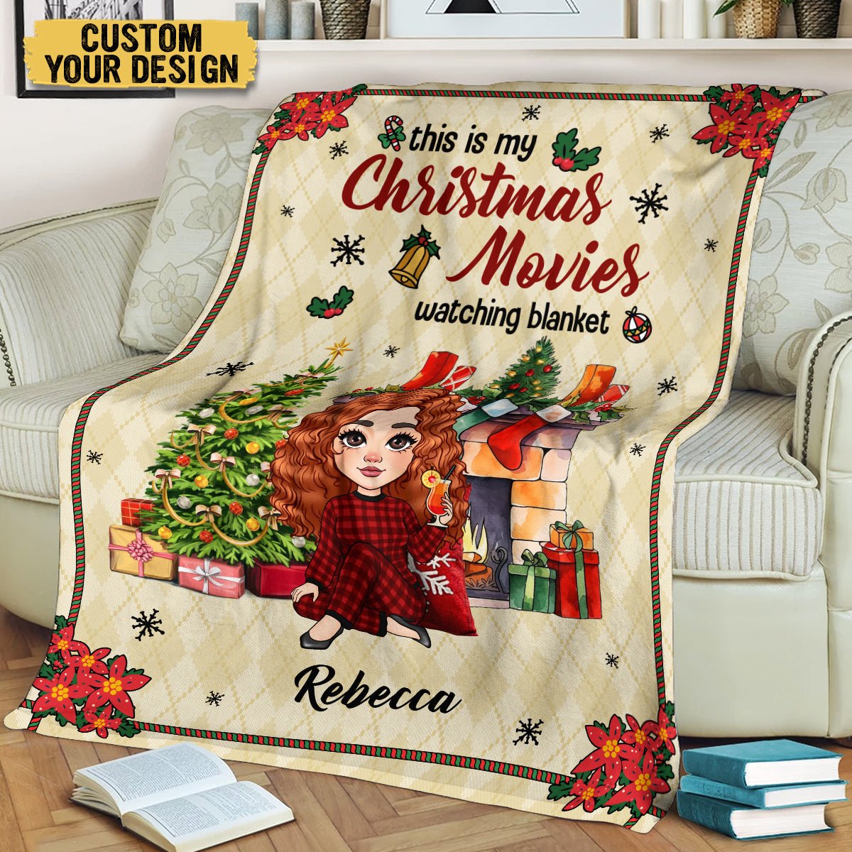 Christmas Movies Watching Blanket - Personalized Blanket - Best Gift For Christmas - Giftago