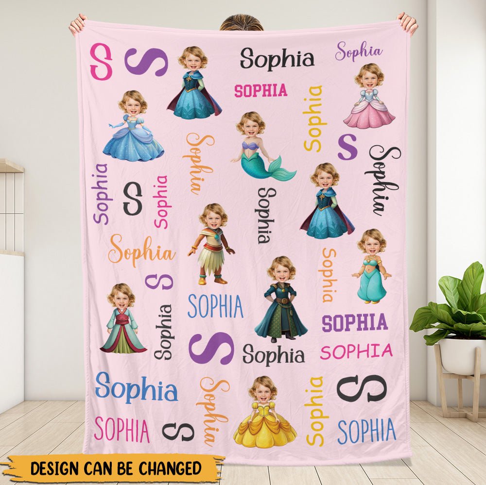 Colorful Princess Blanket - Personalized Blanket - Giftago