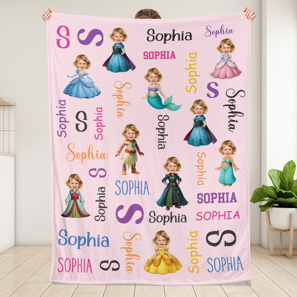 Colorful Princess Blanket - Personalized Blanket - Giftago