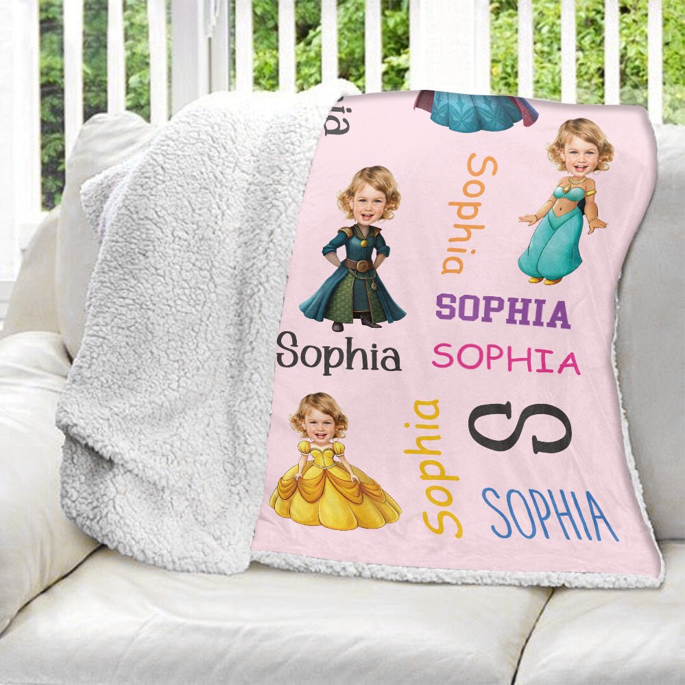 Colorful Princess Blanket - Personalized Blanket - Giftago