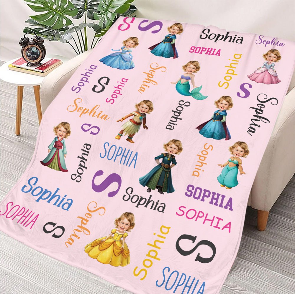 Colorful Princess Blanket - Personalized Blanket - Giftago