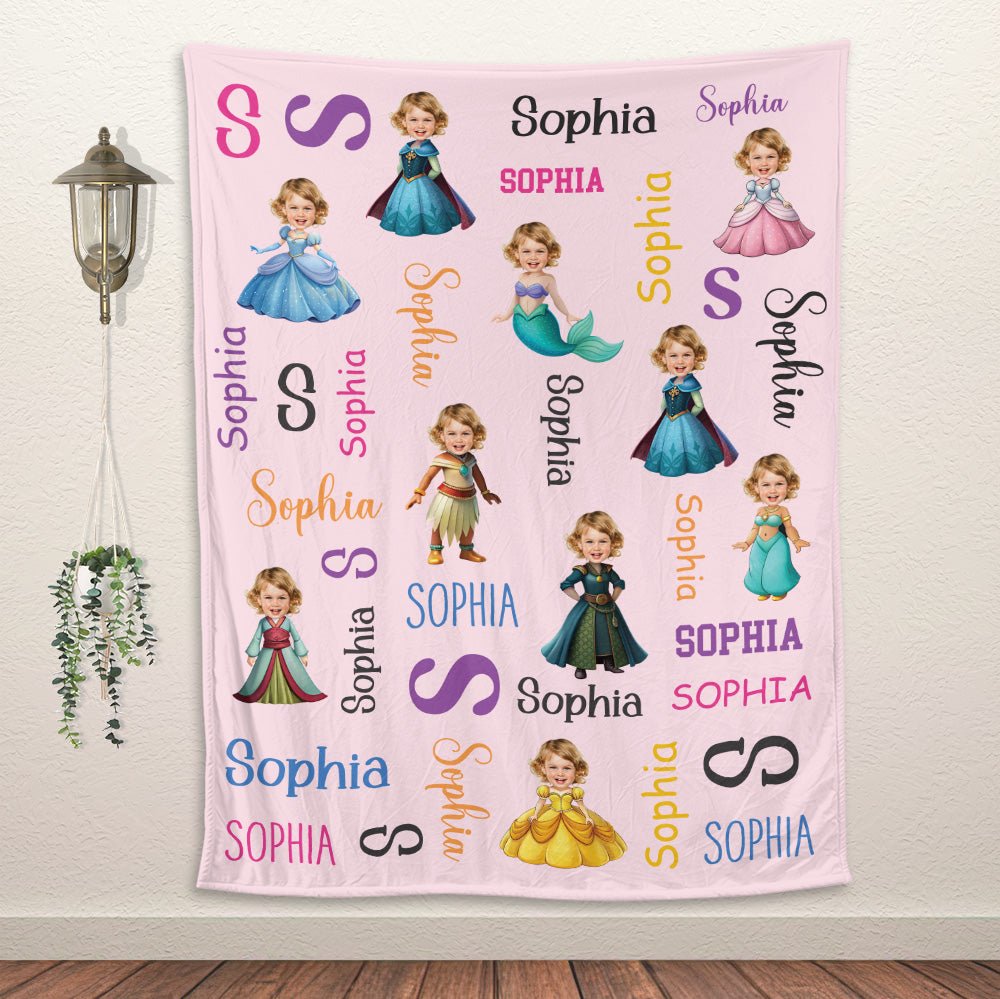Colorful Princess Blanket - Personalized Blanket - Giftago