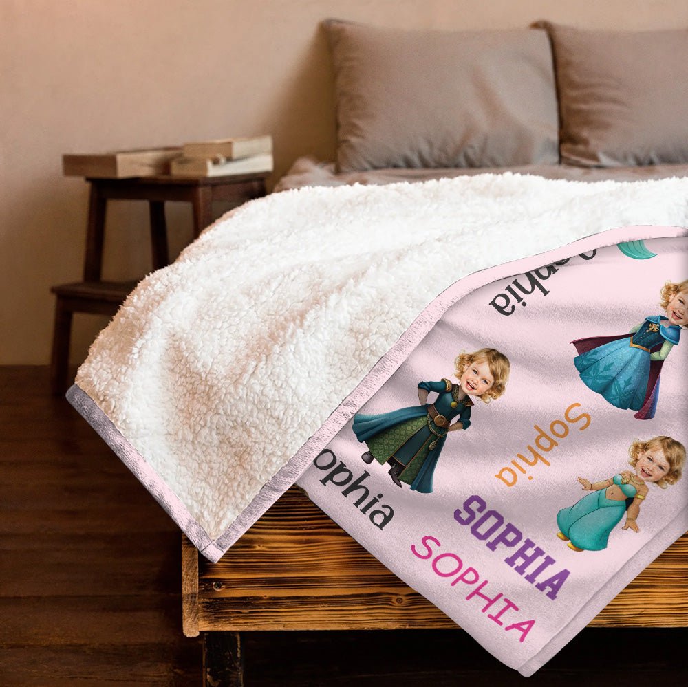 Colorful Princess Blanket - Personalized Blanket - Giftago