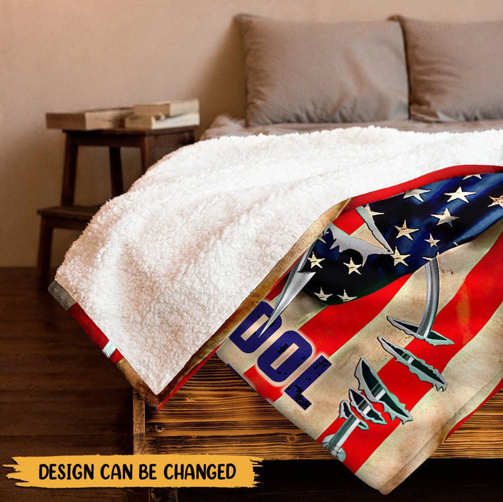 Cool Grandpa/ Dad Loves Fishing - Personalized Blanket - Giftago