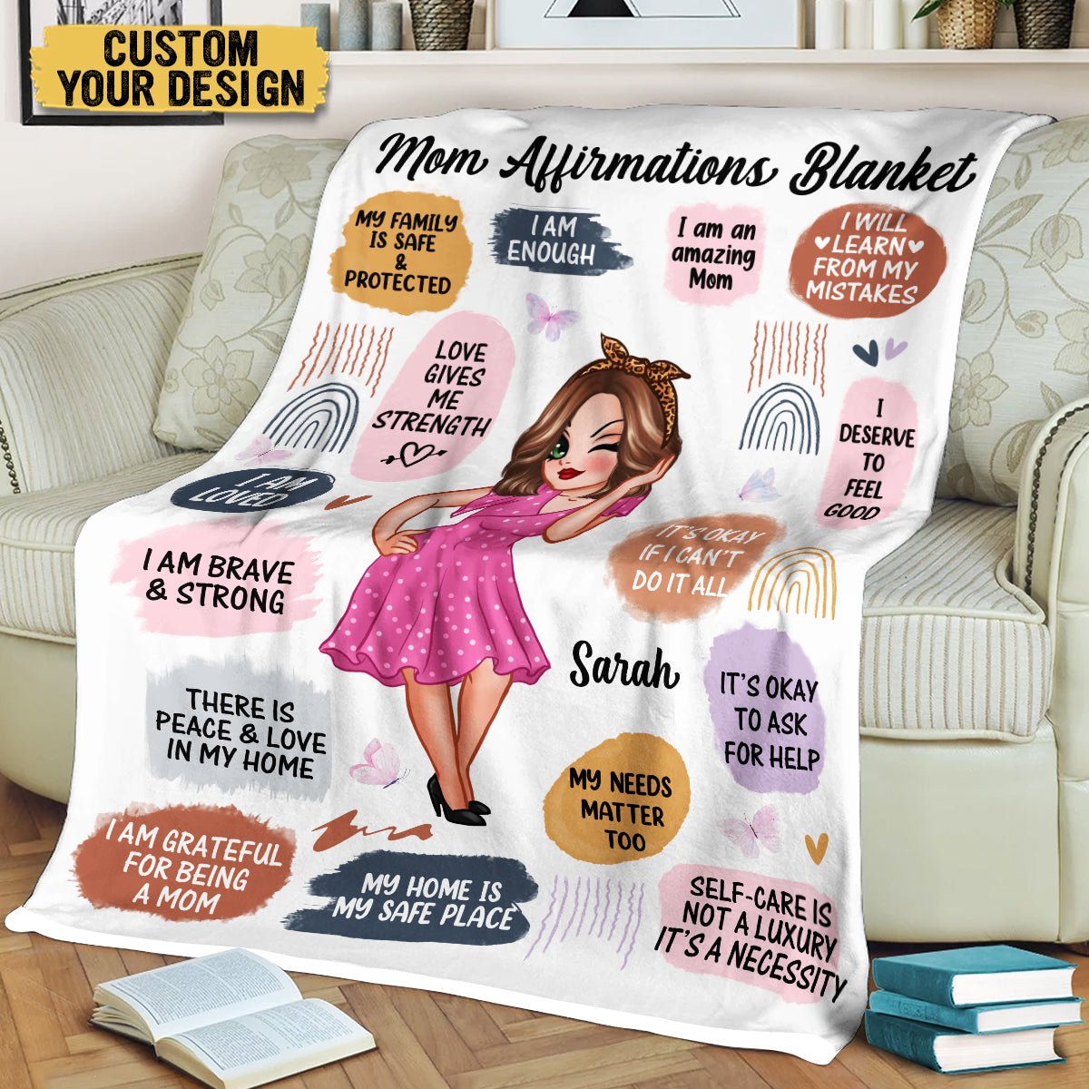 Cool Mom Affirmations - Personalized Blanket - Best Gift For Mother, For Grandma - Giftago