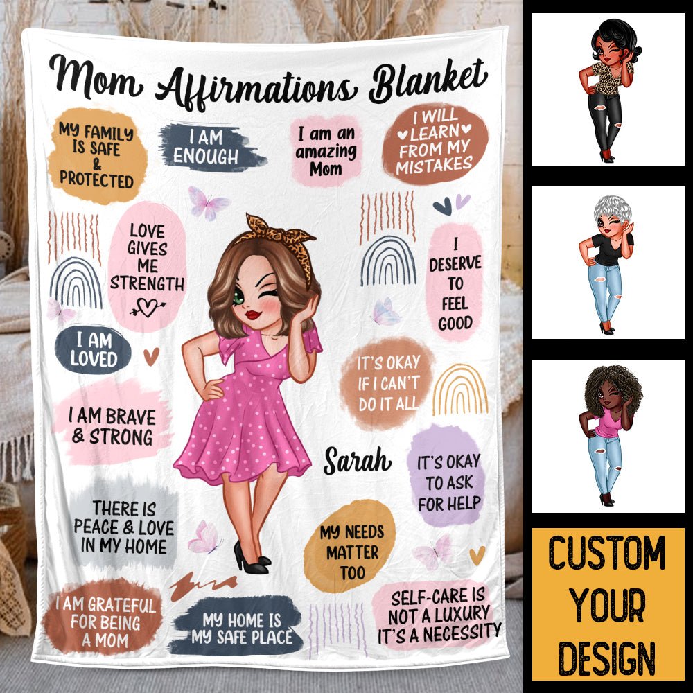 Cool Mom Affirmations - Personalized Blanket - Best Gift For Mother, For Grandma - Giftago