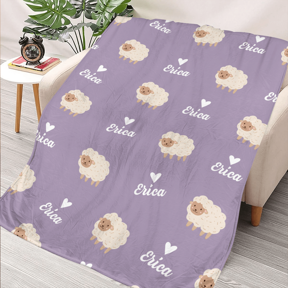 Custom Name & Animal Blanket - Personalized Blanket - Giftago