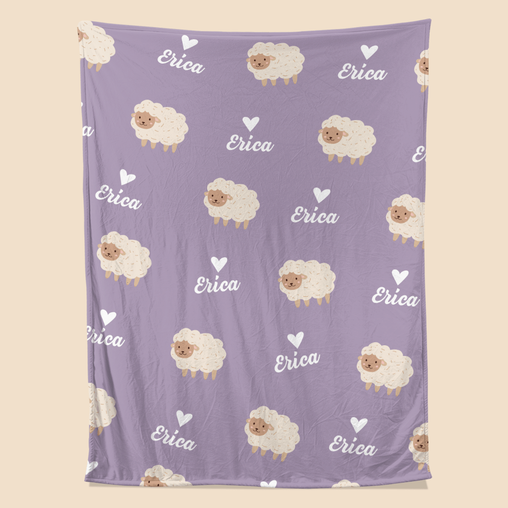 Custom Name & Animal Blanket - Personalized Blanket - Giftago