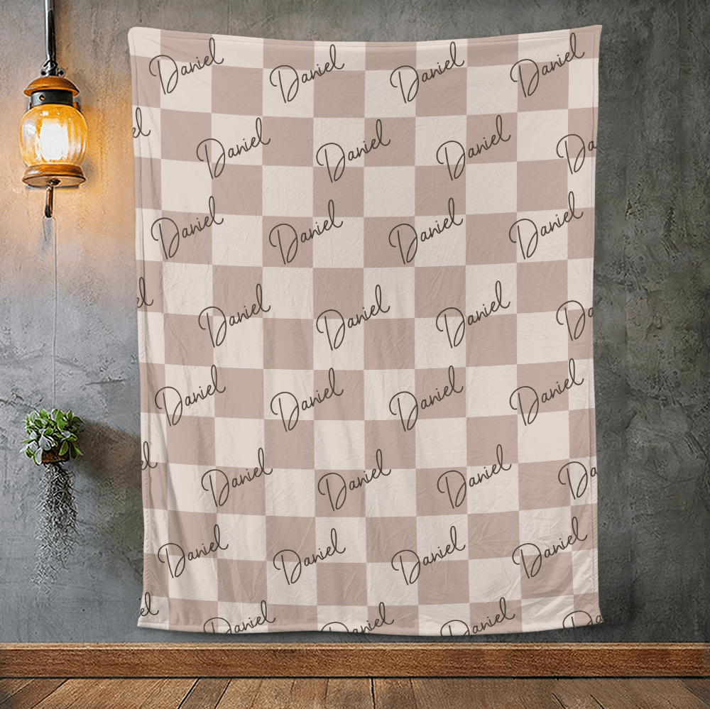 Custom Name Checker Blanket - Personalized Blanket - Giftago