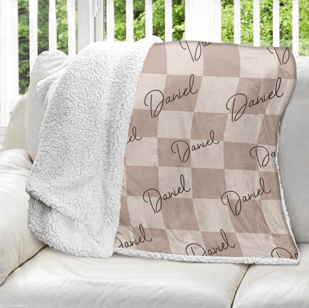 Custom Name Checker Blanket - Personalized Blanket - Giftago